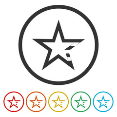 Fototapeta premium Star US flag icon. Set icons in color circle buttons
