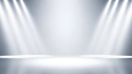 Bright Spotlights on a Dark Stage Background