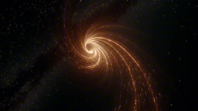 Cinematic abstract physics visualization, rapidly spinning Kerr black hole twisting spacetime fabric massive glowing vortex funnel, elastic cosmic grid stretching spiraling inward, luminous light