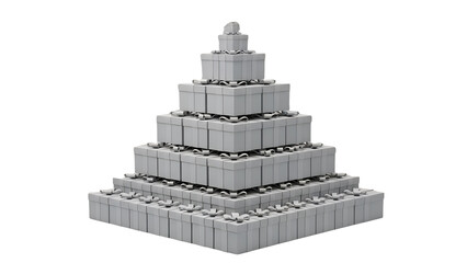Stunning multi-tiered gift box tower with ribbons