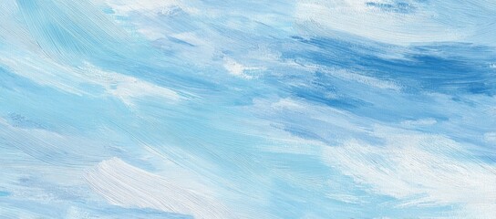 Obraz premium Abstract painting of a sky with layered brushstrokes in shades of blue and white