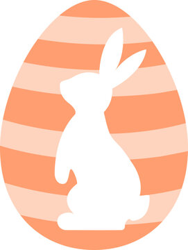 Pastel Easter Eggs with Rabbit Silhouette Vector Illustration.
Transparent background. svg.