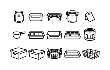 Home kitchen soup storage containers: soup jar, glass container, airtight container, snap lid, clip seal, label tag, measuring scoop, storage tray