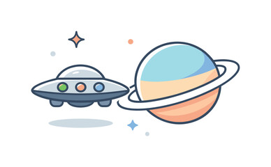 Fototapeta premium Latent readiness and quiet alertness before reengagement visualized through cosmic standby mode, a spacecraft with softly illuminated indicators