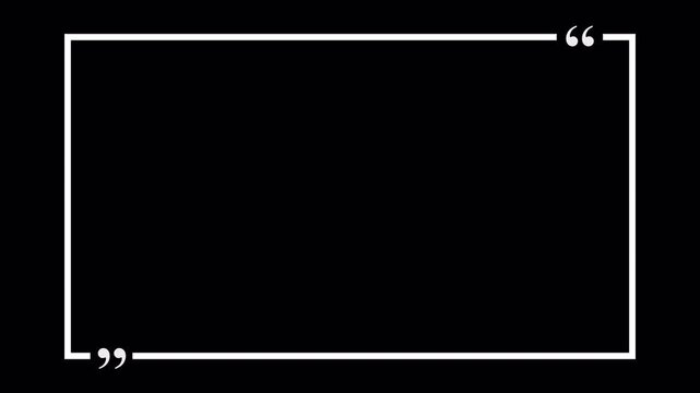 rectangle with quotation marks quote speech rectangle and question marks animation in transparent background in 4K animation  with alpha channel
