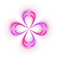 Fototapeta premium Single pink purple opal glass flower element PNG