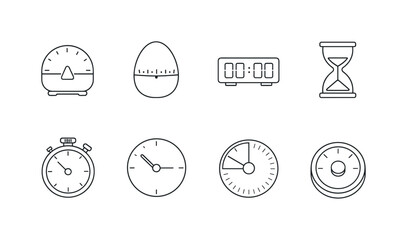 Home kitchen timers: kitchen timer, egg timer, digital timer, hourglass, stopwatch, wall clock, countdown timer, magnetic timer