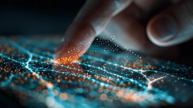 Extreme close-up of female hand scrolling smartphone, each swipe surreal miniature 3D worlds popping screen, floating glowing cities, tiny futuristic networks, abstract holographic structures rising