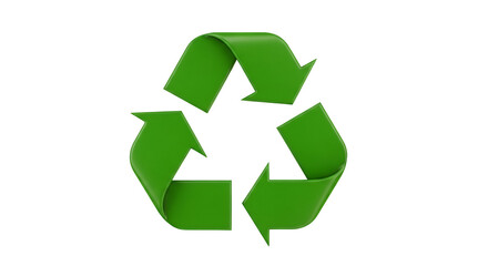 Fototapeta premium Green recycling symbol arrows on black background 3 D render