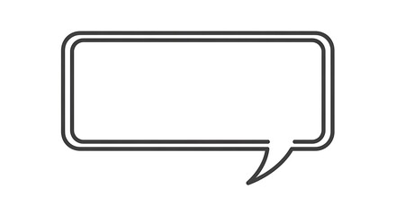 Simple outlined speech bubble, with a rectangular shape and a tail