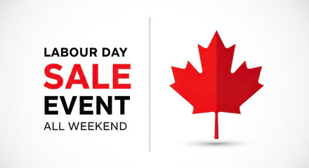 Fototapeta premium Canadian labour day sale event promotion banner