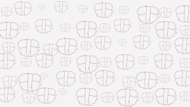 Whimsical food doodle pattern of nigiri sushi pieces perfect for restaurant menus, packaging designs, and kitchen textiles. Vibrant and playful.