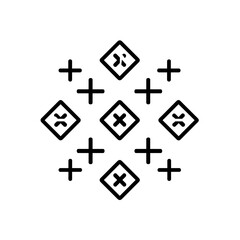 Obraz premium Minimalist line art math symbols plus minus divide multiply icons set isolated black white vector illustration