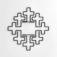 Obraz premium Minimalist black plus sign symbol line art icon isolated on white background for math education design