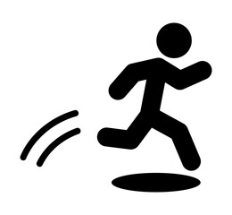 走って飛び出す人物のピクト