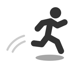 走って飛び出す人物のピクト