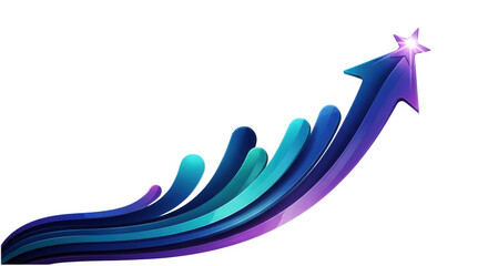 Blue Purple Arrow Rising Upwards.