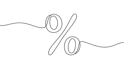 Minimal line art percentage symbol with continuous one line design, financial discount offer sale concept modern outline illustration © muhammad
