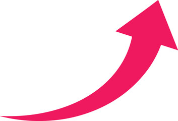 Upward curved arrow growth direction success progress marketing business infographic vector illustration design, flavector