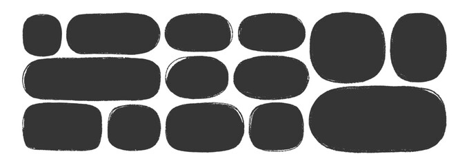 Cute pastel crayon boxes with hand-drawn textures. Childish doodle frames, speech bubbles, and playful shapes for kids' artwork. Vector illustration. © Arina