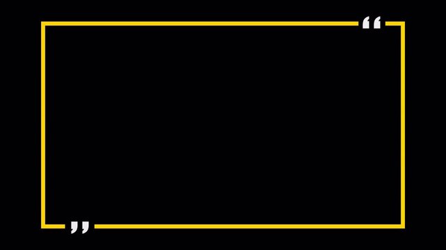 rectangle with quotation marks quote speech rectangle and question marks animation in transparent background in 4K animation  with alpha channel