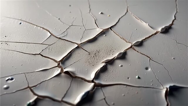 Macro detail of cracked white surface texture with rough flakes