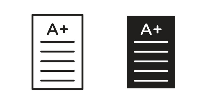 Report card icons for graphic design, logo, Web site, social media, UI, mobile app, vector illustration