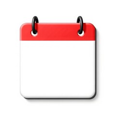 A blank calendar page with red tab and silver spiral binding