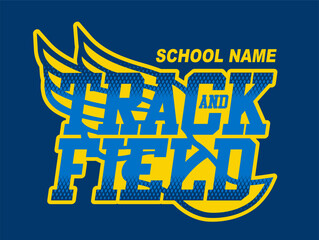 track and field team design with winged foot for school, college or league sports © EarlFergusonClipart