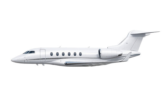 White corporate jet representing speed, efficiency, and exclusive travel. Private airplane for affluent transport and success