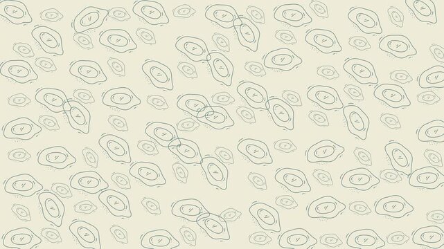 Food doodle with repeated simple fried egg drawings, creating a fun quirky pattern. Ideal for kitchen decor, menu designs, or foodrelated projects.