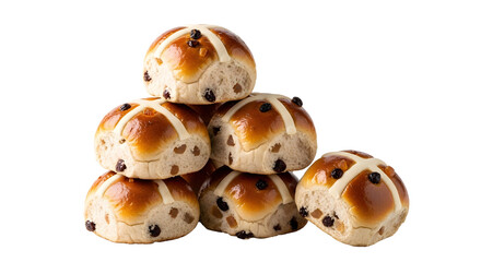 Fototapeta premium A stack of traditional sweet buns on transparent background