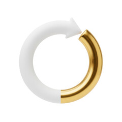 Circular Arrow with White and Gold Segments