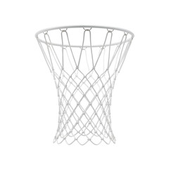 White Basketball Net and Rim Against a