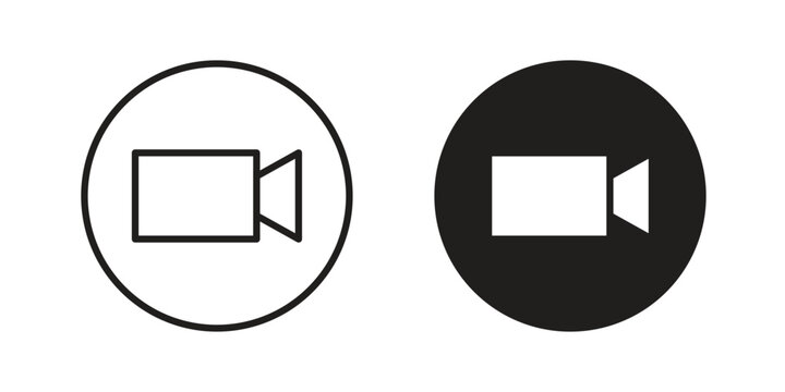 Video call icons for graphic design, logo, Web site, social media, UI, mobile app, vector illustration