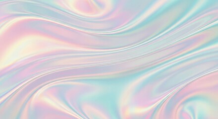 Fototapeta premium Abstract flowing iridescent background with pastel pink and cyan swirls