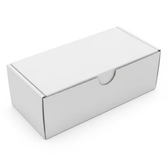 Naklejka premium Simple white cardboard box with flap for storage or gift packaging solutions