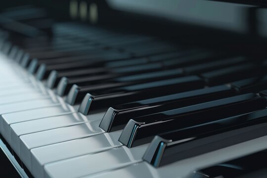 Close-up of piano keys showing black and white keys during a music lesson or practice session in a home