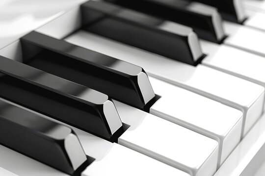 Close-up of piano keys showing black and white keys during a music lesson or practice session in a home