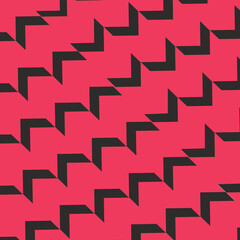 Bold Pink and Black Zigzag Seamless Pattern Modern Geometric Abstract Background