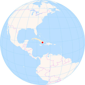 Location Map of Antonio Maceo Airport (Santiago De Cuba, Santiago De Cuba, Cuba). IATA-code: SCU. No labels at all.