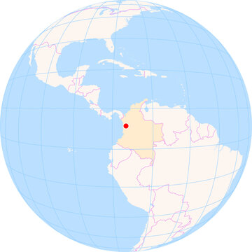 Location Map of El Carano Airport (Quibdo, Choco, Colombia). IATA-code: UIB. No labels at all.