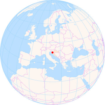 Location Map of Rijeka Airport (Rijeka, Primorsko-Goranska, Croatia). IATA-code: RJK. No labels at all.
