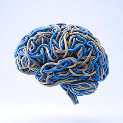 Abstract Tangled Neural Brain Structure Symbolizing Complex Thinking Process