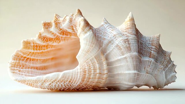 Close-up of a beautifully textured seashell on a soft background