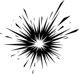 Fototapeta premium explosive effect dynamic explosion silhouette line art vector illustration with a white background 