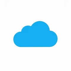 3D blue cloud icon isolated on white background minimalist design digital concept