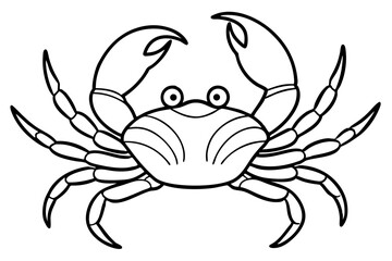 Fototapeta premium Clean Crab Outline Icon – Simple Ocean Theme Vector Art