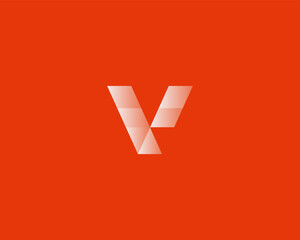 Letter V from Geometric Shapes Vector Logo