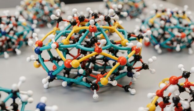 Medium shot footage focusing on entangled rubber molecular models demonstrating complex crosslink density and interconnected polymer chains in a detailed educational context.